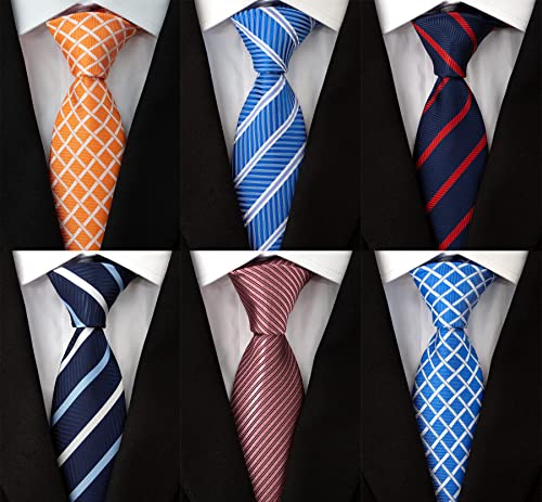 Adulove Men's Necktie Classic Silk Tie Woven Jacquard Neck Ties 6 PCS ProductsLogo