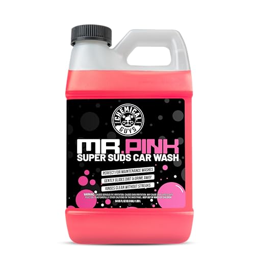 Chemical Guys Mr. Pink Foaming Car Wash Soap, High-Suds pH-Balanced Car Shampoo, Safe for Wax & Sealants, Works with Foam Cannons & Bucket Wash, Safe on All Paint Finishes, 64 oz, Candy Scent ProductsLogo