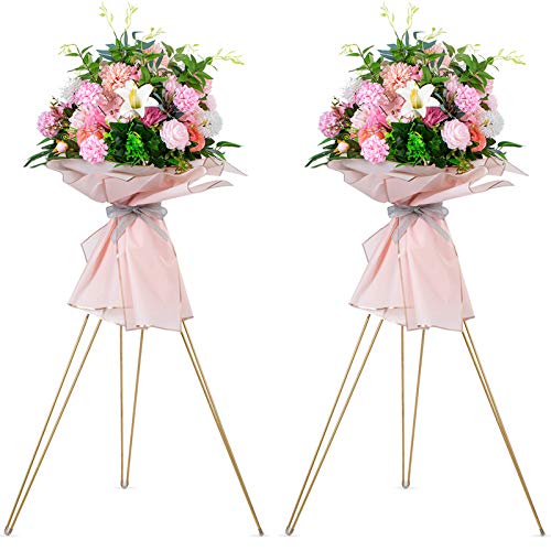 NUPTIO Tripod Flower Display Stand: 2 Pcs 41.3" Tall Wedding Opening Ceremony Stand Grand Opening Flower Arrangement Holder Welcome Floor Stand for Decoration ProductsLogo