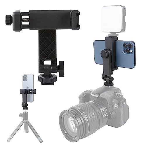 Leenconghui Multifunctional Universal Cell Phone Tripod Mount Adapter 360 Rotation Camera Hot Shoe Phone Holder Compatible with Canon Nikon Sony DSLR ProductsLogo