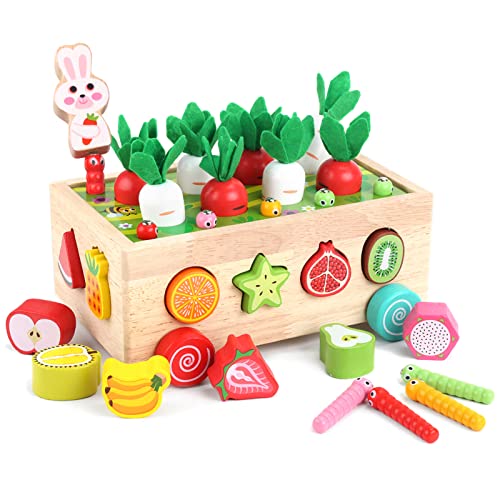 Toddlers Montessori Wooden Educational Toys for Baby Boys Girls Age 1 2 3 Year Old, Shape Sorting Toys 1st One First Birthday Girl Gifts for Kids 1-3, Wood Preschool Learning Fine Motor Skills Game ProductsLogo