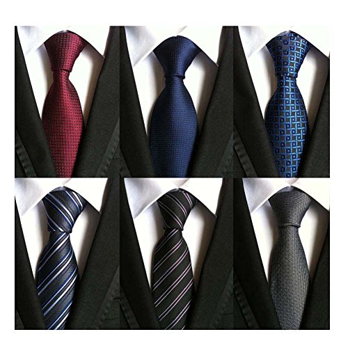 WeiShang Lot 6 PCS Classic Men's Tie Necktie Woven JACQUARD Neck Ties ProductsLogo