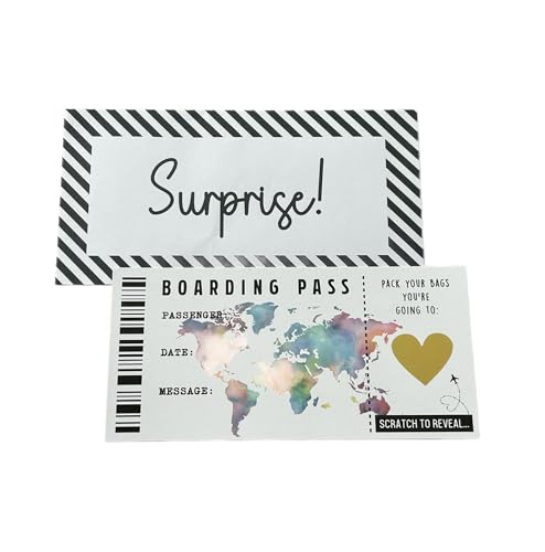 DIY Personalised Travel Ticket | Customised Boarding Pass | Gift for a Surprise Holiday | Scratch to Reveal gift | Birthday Travel Voucher | Travel present ProductsLogo