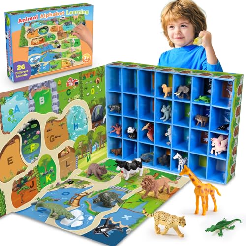 SnapGlowz Farm Animal Toys, 26 Pcs Animals Activities for Toddlers 3-8 Year Old Boys Farm Animals Figures for Autism 3-5 Alphabet Learning Games for Toddlers 3-9 Sensory for Boys Girls ProductsLogo