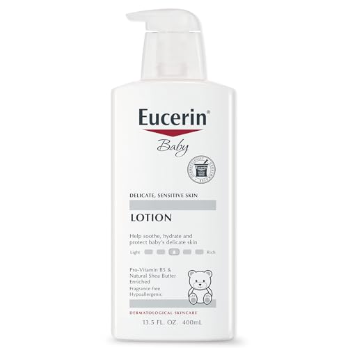 Eucerin Baby Body Lotion, Hypoallergenic and Fragrance Free Baby Lotion with Pro-Vitamin B5 and Shea Butter, 13.5 Fl Oz Bottle ProductsLogo