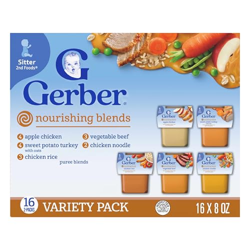 Gerber Stage 2 Baby Food, Nourishing Blends Tubs, Baby Puree, Variety Pack, 32PK ProductsLogo