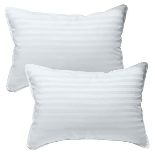 kinder Fluff Children Pillows (2X) - The Only Twin Pillows for Kids 300T Cotton Shell & Down Alternative Fill - Ideal for Travel, Bedding Set & Floor Cushions (16x24in - White) ProductsLogo