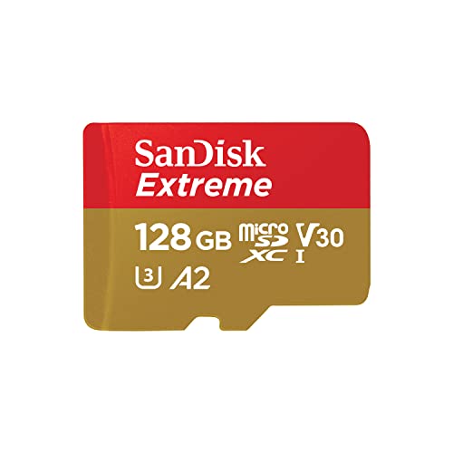 SanDisk 128GB Extreme microSDXC UHS-I Memory Card with Adapter - Up to 190MB/s, C10, U3, V30, 4K, 5K, A2, Micro SD Card - SDSQXAA-128G-GN6MA ProductsLogo
