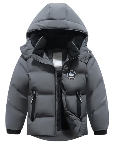 BYLESIN Kids Boy's Winter Coat Fleece Lined Waterproof Jacket Puffy Cotton Coat Thick Hooded Down Outdoor Coats ProductsLogo