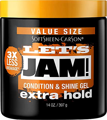 SoftSheen-Carson Hair Gel Dark and Lovely Let's Jam, Shining and Conditioning Gel, Extra Hold, For all Hair Types, Styling Gel Also Great for Braiding, Twisting & Smooth Edges, Value Size 14oz ProductsLogo