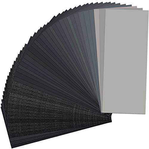 Sand Paper, 48 PCS Sandpaper, 120 to 5000 Assorted Grit Sandpaper Sheets, 9 x 3.6 Inch Premium Wet Dry Sandpaper for Wood Furniture Finishing, Metal Sanding, Automotive Polishing ProductsLogo