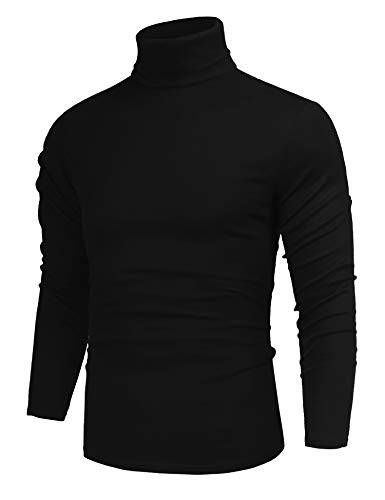 Poriff Mens Casual Basic Designed Knit Long Sleeve Slim Fit Knitwear Pullover Sweater Black S ProductsLogo
