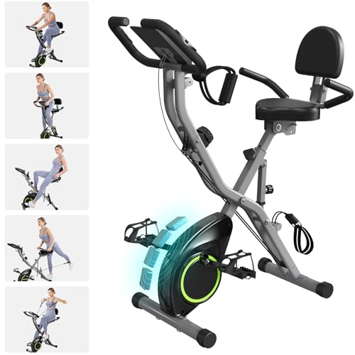 Foldable Exercise Bike Stationary Bikes for Home, 5 IN 1 Indoor Workout Bike, with 16-Level Quiet Magnetic Resistance, 6.6 LBS Flywheel and 300LBS Capacity, 2025 Designed 817 X-bike ProductsLogo