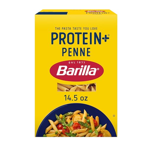 Barilla Protein+ (Plus) Penne Pasta, 14.5 Ounce - plant based - Made from Lentils, Chickpeas & Peas - Non-GMO, Kosher Certified and Vegan ProductsLogo