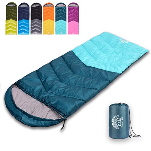 Flantree Sleeping Bag 4 Seasons Adults & Kids for Camping Hiking Trips Warm Cool Weather,Lightweight and Waterproof with Compression Bag,Indoors Outdoors Activities ProductsLogo