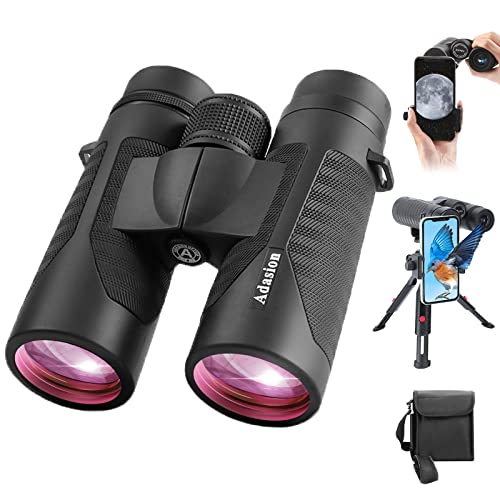 12x42 HD Binoculars for Adults High Powered with Phone Adapter and Tripod, Super Bright BAK4 Prism Waterproof Binoculars for Bird Watching Hunting Hiking Safari Travel Sports ProductsLogo