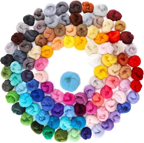 Habbi 100 Colors Needle Felting Wool - Fibre Wool Roving for DIY Craft, Needle Felt Roving for Spinning Blending Custom Colors ProductsLogo