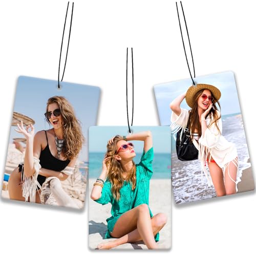 Custom Air Freshener for Car, Personalized Air Fresheners, Custom Double Sided photo Air Freshener, for Wardrobe, Bathroom and Hanging Ornaments (Rectangle) ProductsLogo