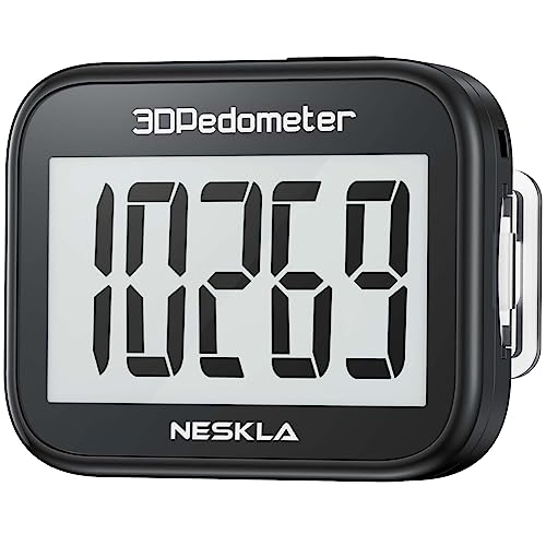 NESKLA 3D Pedometer for Walking, Simple Step Counter with Large Digital Display, Step Tracker with Removable Clip Lanyard, Accurately Track Steps for Men Women Kids Adults Seniors ProductsLogo