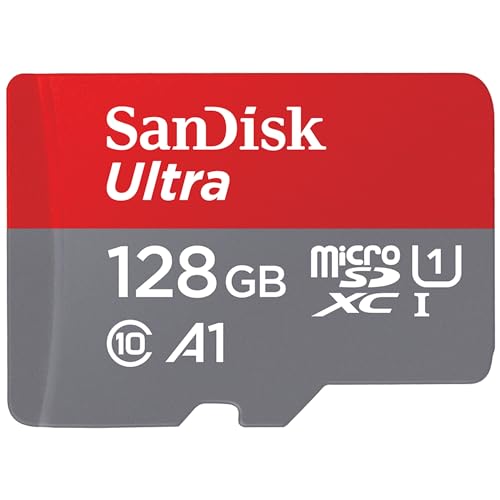 SanDisk 128GB Ultra microSDXC UHS-I Memory Card with Adapter - Up to 140MB/s, C10, U1, Full HD, A1, MicroSD Card - SDSQUAB-128G-GN6MA [New Version] ProductsLogo