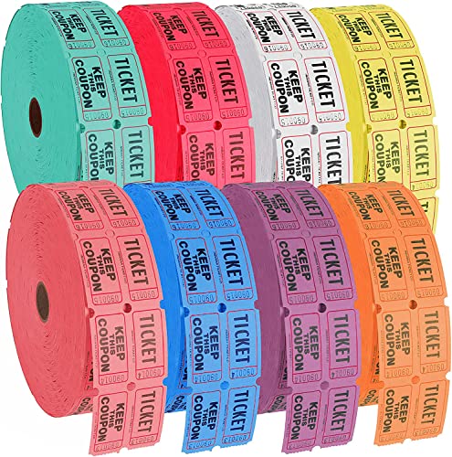 Double Roll Raffle Event Tickets - Full Set of 8 Colors (8 Rolls of 2000 Tickets Each) ProductsLogo
