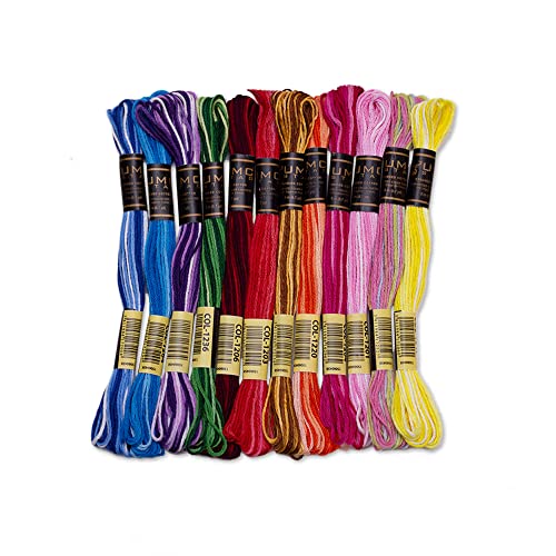UMC STAG 12 Pieces | Premium Embroidery Thread | 100% Egyptian Cotton Premium Skeins | Cross Stitch Embroidery Floss | Oeko TEX Certified Stranded Cotton (Variegated Tones) ProductsLogo