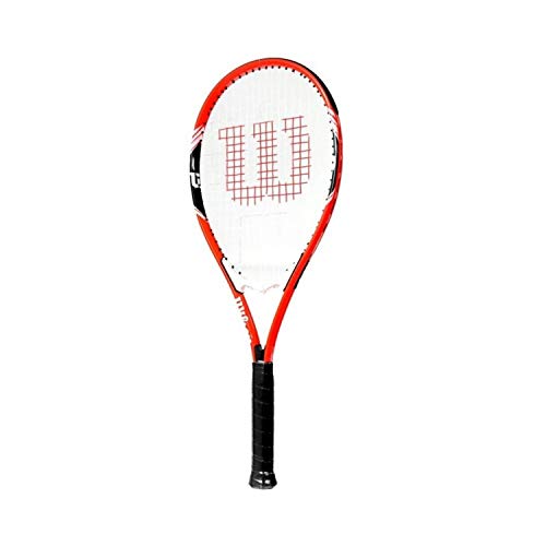 Wilson Federer Adult Recreational Tennis Racket - Grip Size 3 - 4 3/8", Red/White/Black ProductsLogo