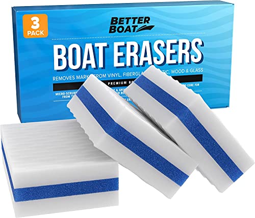 3PK Premium Boat Scuff Erasers, Boating Accessories for Cleaning, Gift for Pontoon, Fishing, Jon Boats, Decks, Vinyl and Hull Cleaner, Gadgets for Men and Women ProductsLogo