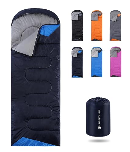 Sleeping Bags for Adults Backpacking Lightweight Waterproof- Cold Weather Sleeping Bag for Girls Boys Mens for Warm Camping Hiking Outdoor Travel Hunting with Compression Bags（Navy Blue） ProductsLogo