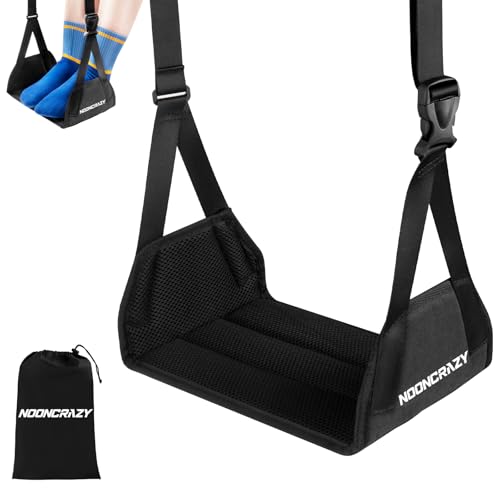 Airplane Foot Hammock, No Collapse Foot Rest for Plane Travel with Extended Adjustment Strap, Portable Desk Foot Hammock with Thickened Foam, Foot Sling Travel Essentials to Relax Your Feet ProductsLogo