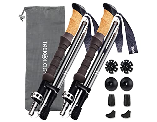 TREKOLOGY Trek-Z Cork Grip Trekking Poles – Lightweight Folding Hiking Poles, Adjustable Height, Compact Travel Design, Aircraft-Grade Aluminum Walking Sticks for Men & Women ProductsLogo