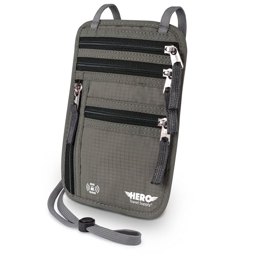 HERO Neck Wallet, RFID Blocking Passport Holder, Easy to Conceal Travel Pouch ProductsLogo