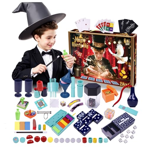 Magic Kit for Kids 28 in 1 Magic Tricks Set Age 6-8 to Perform with Step-by-Step Video Instructions for Each Trick from Professional Ages 6+ ProductsLogo