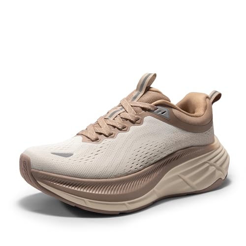 NORTIV 8 Women's Walking Shoes Cushion Comfortable ActiveBreeze Running Tennis Shoes Non-Slip Workout Gym Sports Athletic Breathable Fashion Sneakers,Size 8,Beige/Khaki,SNWS248W ProductsLogo