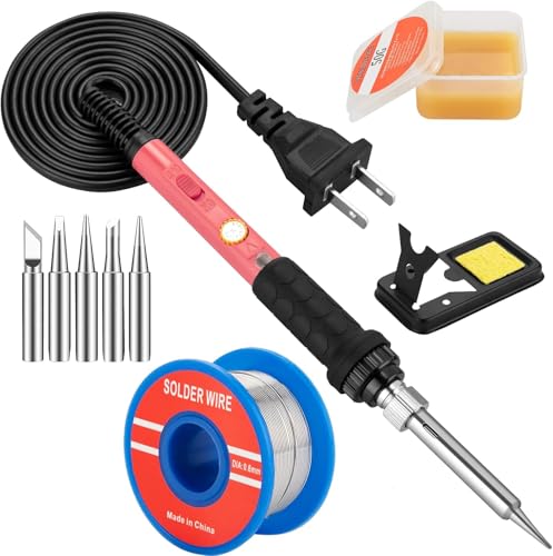 Soldering Iron Kit, 60W Soldering Iron with 5pc Interchangeable Tips, 10-in-1 Adjustable Temperature Solder Welding Tools, Fast Heating, Electronic Repair, 110V ProductsLogo