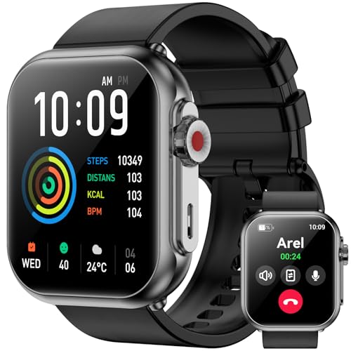 Smart Watch for Men Women, 1000mAh Battery 100-Day Standby Time, 1.85" HD Screen Fitness Tracker, 110+ Sport Modes, IP68 Waterproof, Heart Rate/Sleep Monitor, Fitness Watch for Android/iPhone(Black) ProductsLogo