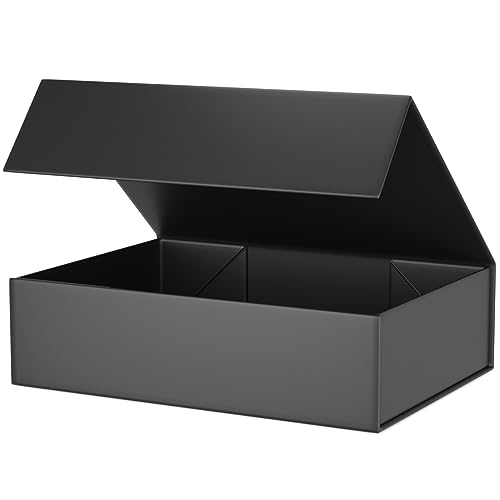 Black Gift Box 11.9" x 8.5" x 3.3" with Magnetic Closure Lid Gifts Boxe for Presents,Bridesmaid Gift Boxes,Cute Box,Birthday Gifts Boxe,Luxury for Gift Packaging, Magnetic Gifts Boxes for Wrapping Gift ProductsLogo