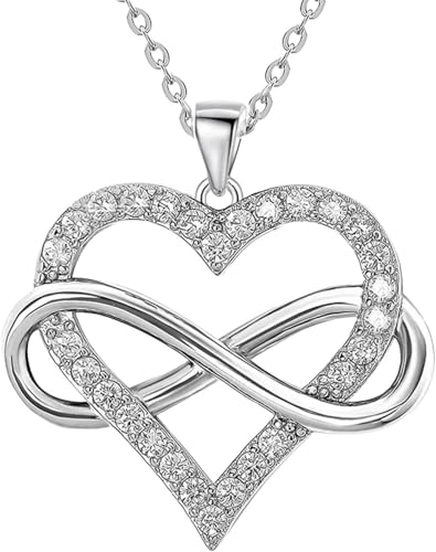 JES & JANI Infinity Heart Necklace for Women, Love Heart Pendant with Cubic Zirconia and Infinity Necklace, 925 Sterling Silver Heart Necklace for Girlfriend ProductsLogo