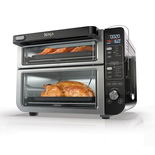 Ninja DCT451 12-in-1 Smart Double Oven with FlexDoor, Thermometer, FlavorSeal, Smart Finish, Rapid Top Convection and Air Fry Bottom , Stainless Steel ProductsLogo