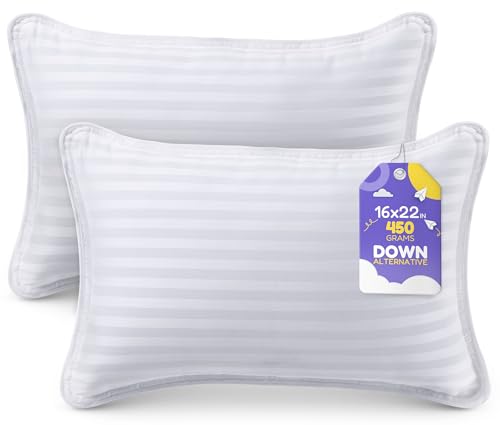 Utopia Bedding Youth Pillow (White, 2 Pack), 16x22 Kids Pillow for Sleeping, Soft and Breathable Cotton Blend Shell, Polyester Filling, Perfect for Kids Bed and Travel (Intended for Age 5 and up) ProductsLogo