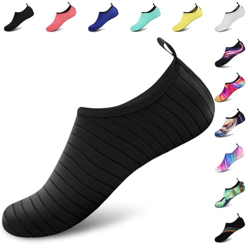 VIFUUR Water Sports Shoes Barefoot Quick-Dry Aqua Yoga Socks Slip-on for Men Women A Black 38-39 ProductsLogo