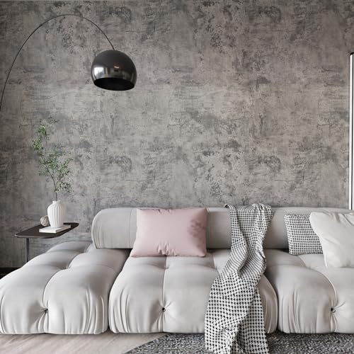BAYYA Cement Gray Contact Paper Concrete Peel and Stick Wallpaper Industrial Style Self Adhesive Paper Waterproof Removable Decorative Paper Vinyl Film Furniture Stickers for Bathroom Kitchen Cabinets ProductsLogo