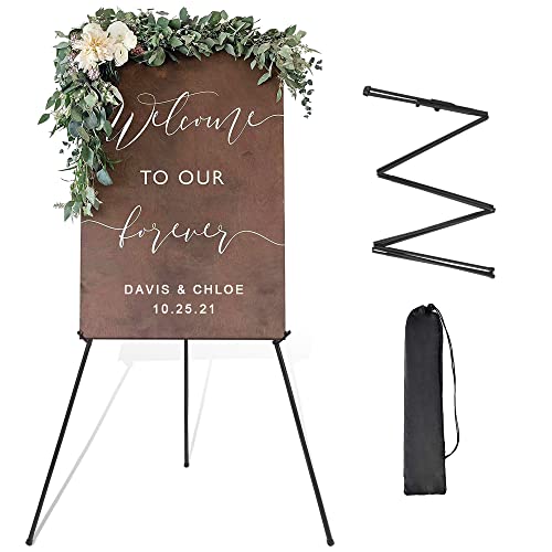 DANMO Easel Stand for Wedding Sign Poster 63'' Instant Display Easel for Floor Adjustable Metal Art Easel Black ProductsLogo