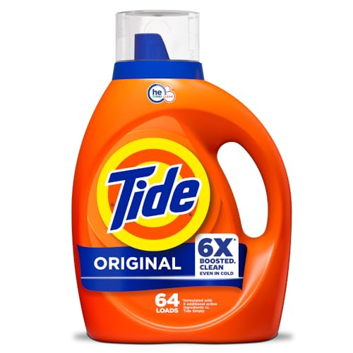Tide Liquid Laundry Detergent, Original Scent, 80 fl oz, 64 Loads, Boosted Clean Even in Cold Water with Concentrated Washing Soap ProductsLogo