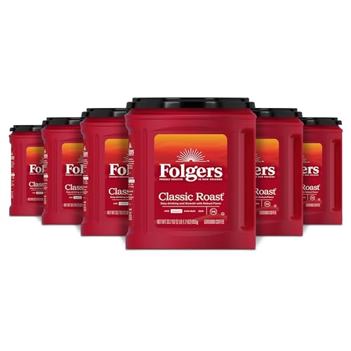 Folgers Classic Roast Medium Roast Ground Coffee, 33.7 Ounces (Pack of 6) ProductsLogo