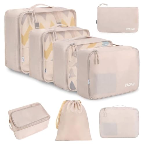 BAGAIL 8 Set Packing Cubes Luggage Packing Organizers for Travel Accessories-Cream ProductsLogo